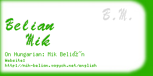 belian mik business card